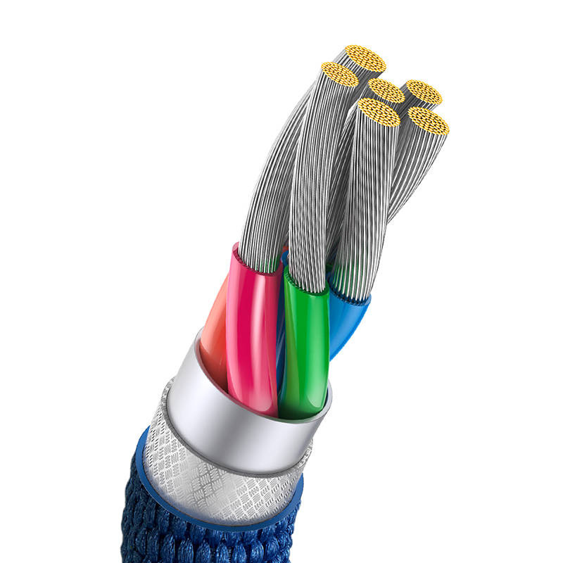 Kabel przewód USB Typ-C 120cm Baseus Crystal 100W 20V/5A - niebieski (CAJY000403)