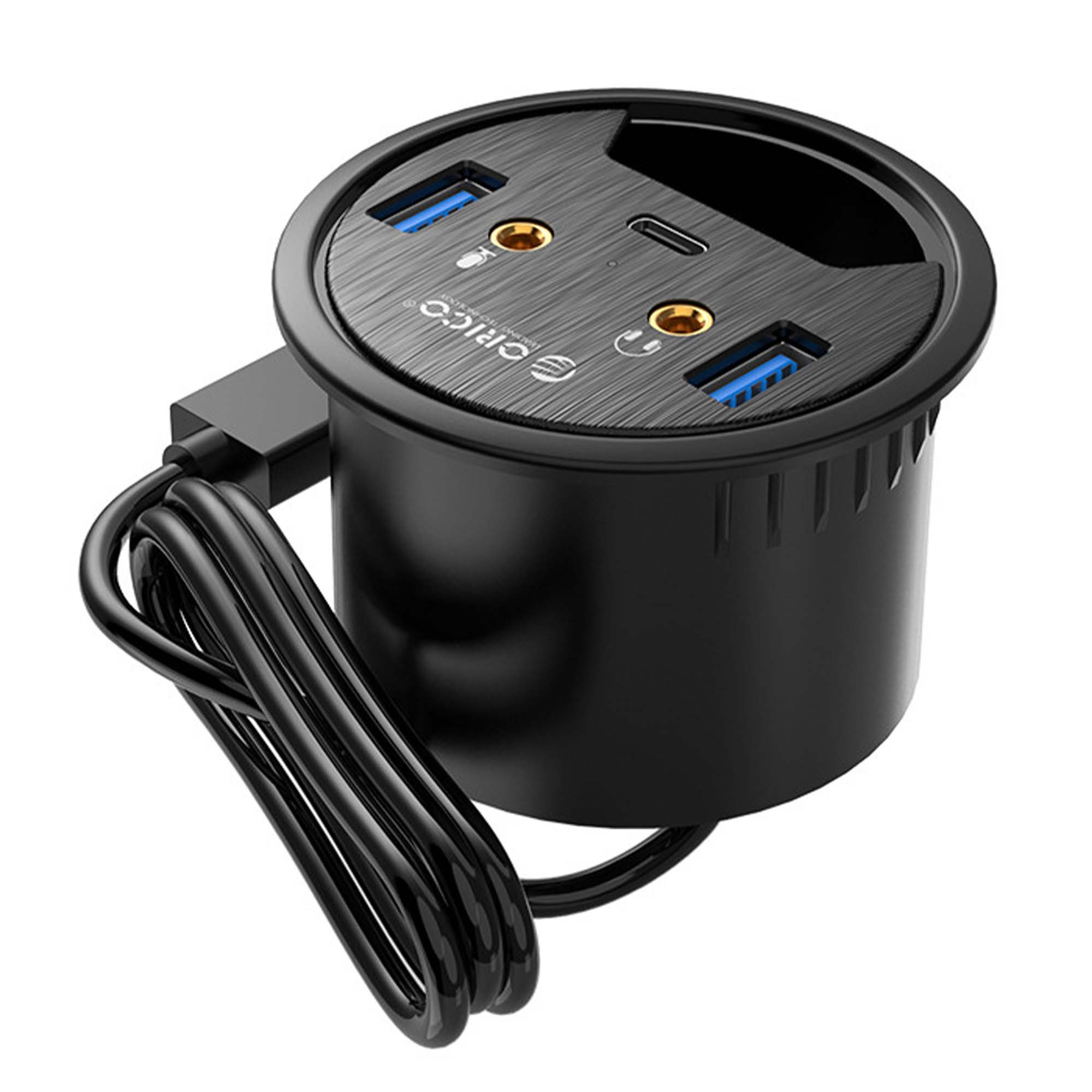 Hub 2x USB 3.1 + USB TYP-C ORICO biurkowy z kartą dźwiękową 5Gbps (DESK-2U1C-V1-BK-BP) Hub 2x USB 3.1 + USB TYP-C ORICO biurkowy z kartą dźwiękową 5Gbps (DESK-2U1C-V1-BK-BP)