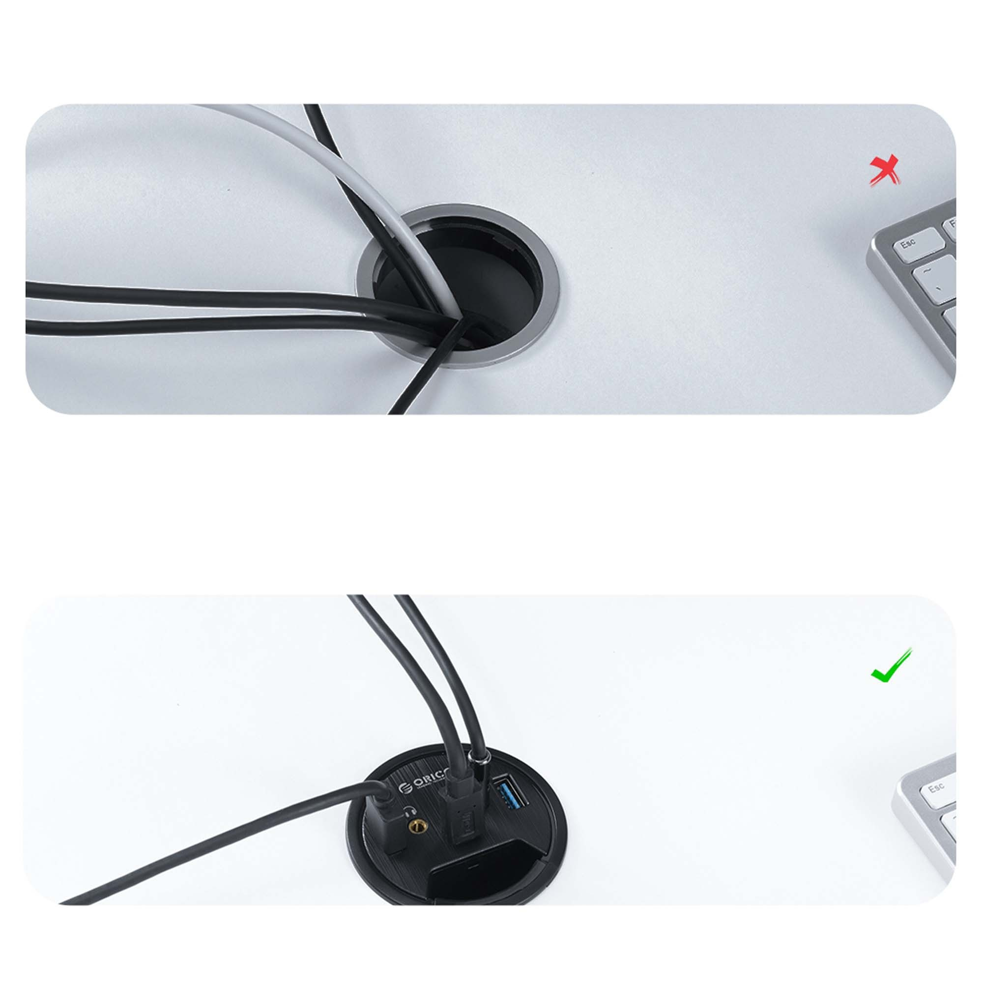 Hub 2x USB 3.1 + USB TYP-C ORICO biurkowy z kartą dźwiękową 5Gbps (DESK-2U1C-V1-BK-BP) Hub 2x USB 3.1 + USB TYP-C ORICO biurkowy z kartą dźwiękową 5Gbps (DESK-2U1C-V1-BK-BP)