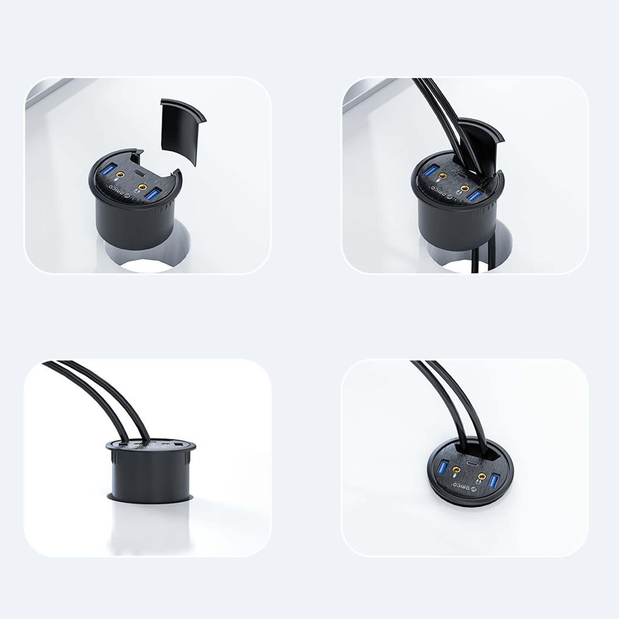 Hub 2x USB 3.1 + USB TYP-C ORICO biurkowy z kartą dźwiękową 5Gbps (DESK-2U1C-V1-BK-BP) Hub 2x USB 3.1 + USB TYP-C ORICO biurkowy z kartą dźwiękową 5Gbps (DESK-2U1C-V1-BK-BP)