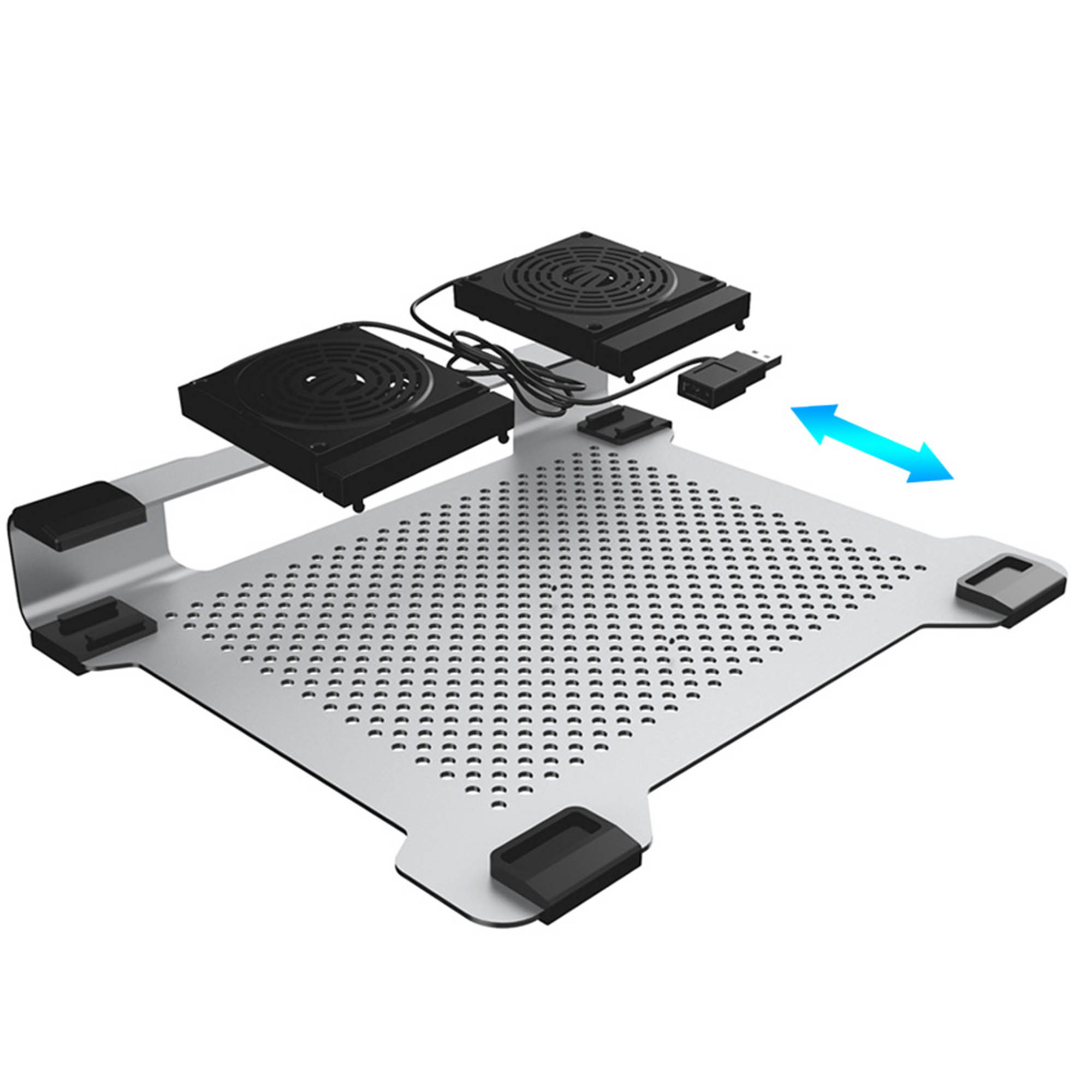 Podstawka chłodząca pod laptop ORICO do 15", 2 wentylatory - srebrna (NA15-SV)