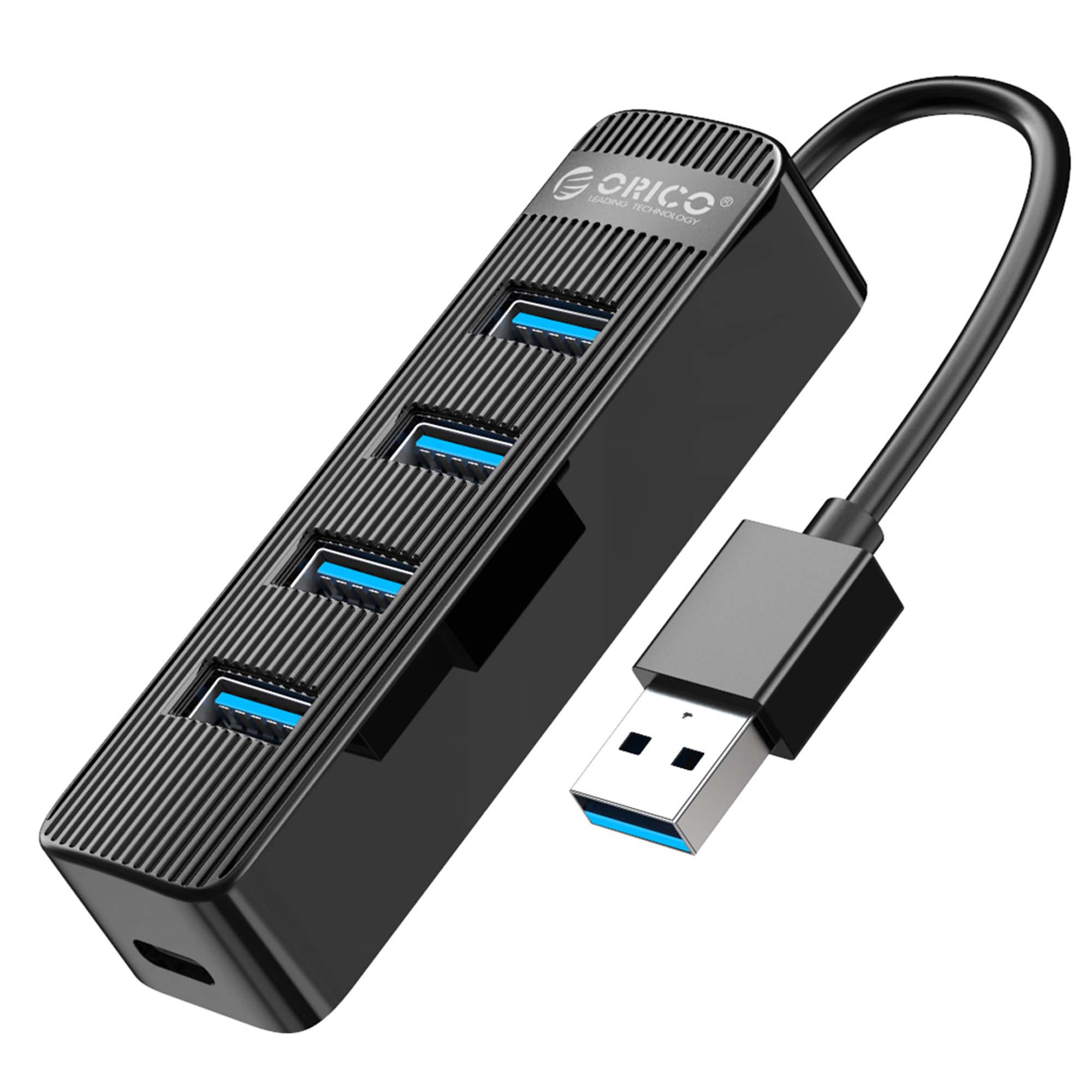 Hub 4x USB 3.1 ORICO 5 Gbps USB-A aktywny 15 cm przewód (TWU3-4A-BK-EP)