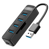 Miniatura zdjęcia: Hub 4x USB 3.1 ORICO 5 Gbps USB-A aktywny 15 cm przewód (TWU3-4A-BK-EP)