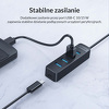 Miniatura zdjęcia: Hub 4x USB 3.1 ORICO 5 Gbps USB-A aktywny 15 cm przewód (TWU3-4A-BK-EP)