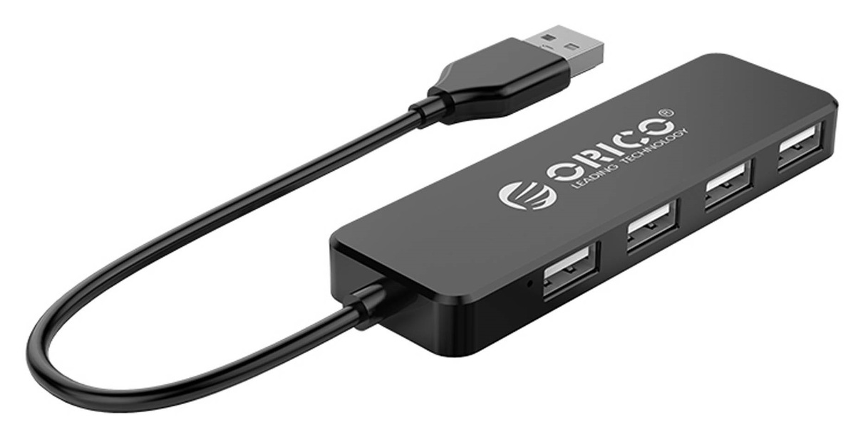 Zdjęcie produktu: Hub 4x USB 2.0 ORICO USB-A - czarny (FL01-BK-BP)
