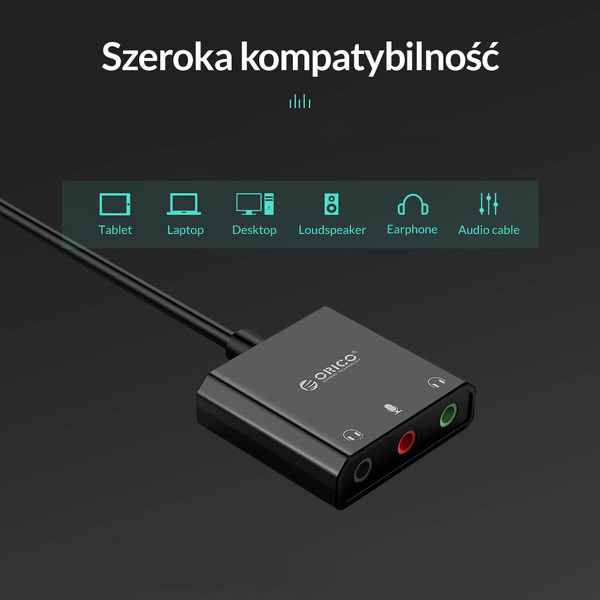 Zdjęcie produktu: Zewnętrzna karta dźwiękowa ORICO na USB 3 porty (SKT3-BK-BP) Zdjęcie produktu: Zewnętrzna karta dźwiękowa ORICO na USB 3 porty (SKT3-BK-BP)