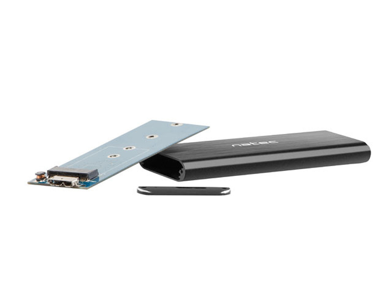 Zdjęcie produktu: Zewnętrzna obudowa SSD Natec Rhino aluminiowa na dyski M.2 SATA Black Slim USB 3.0