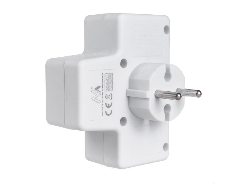 Zdjęcie produktu: Gniazdko prądowe Maclean, Poczwórne z wyłącznikiem, Wtyk uniwersalny, 4x2,5A, MCE217