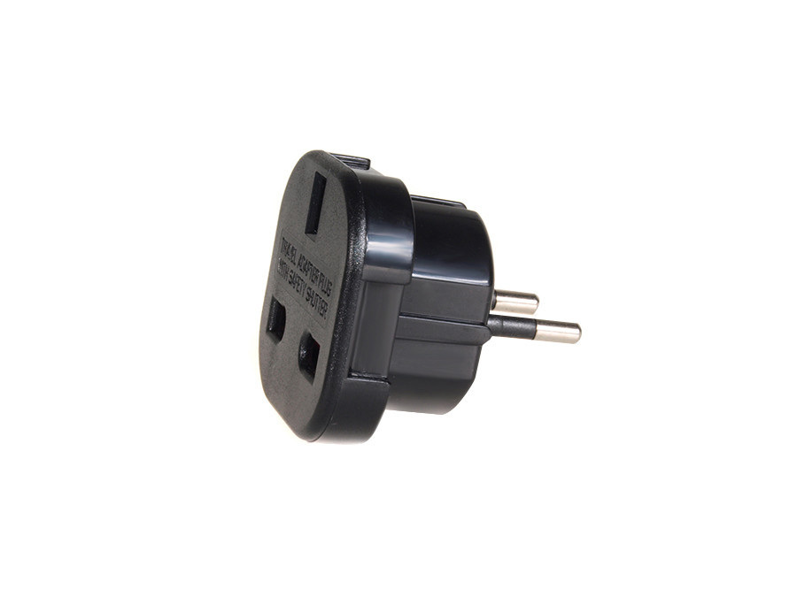 Adapter gniazdo UK Maclean, na wtyk EU, czarny, MCE72