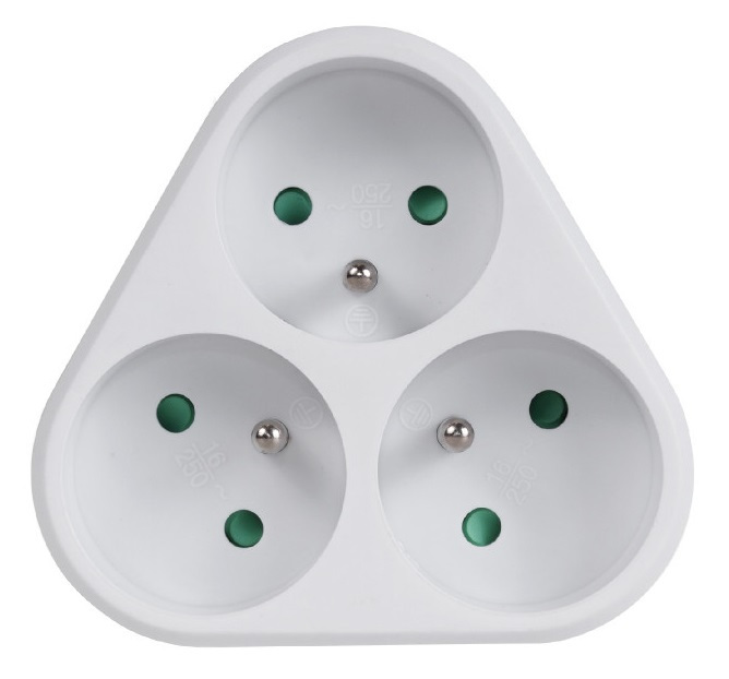 Gniazdko prądowe Maclean, Potrójne z uziemieniem, 16A, max. 3680W, MCE214