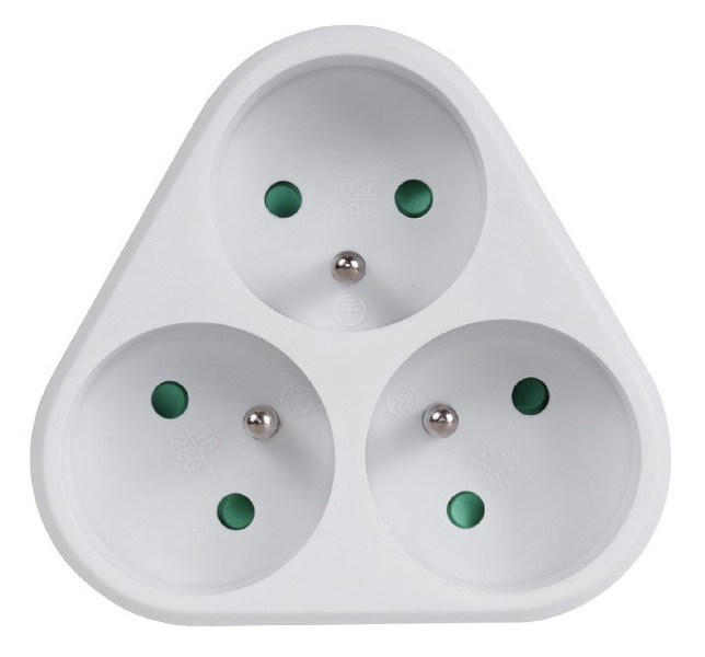 Zdjęcie produktu: Gniazdko prądowe Maclean, Potrójne z uziemieniem, 16A, max. 3680W, MCE214