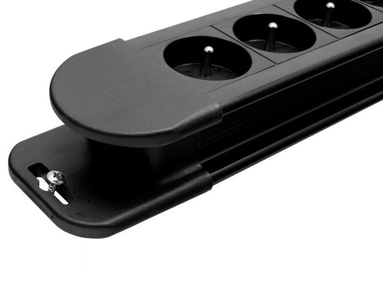 Zdjęcie produktu: Listwa zasilająca Maclean, przedłużacz 10 gniazd, 2 włącznikami, zabezpieczenie i sygnalizacja przeciążenia, 3680W, MCE10