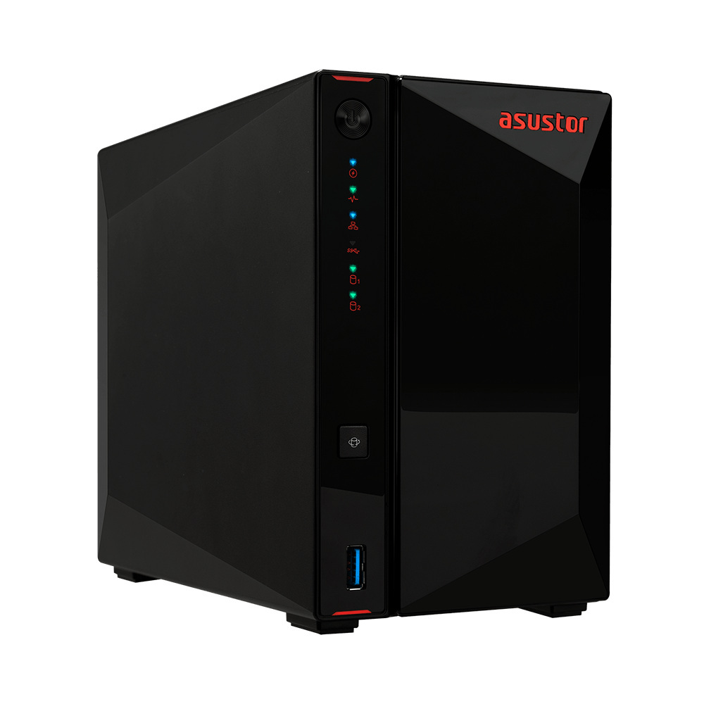 Serwer plików Asustor NIMBUSTOR 2 AS5202T 2-bay, Intel Celeron J4005 Dwurdzeniowy 2.0GHz, 8GB RAM DDR4. 2x2.5 GbE LAN, 3x USB 3.2. HDMI 2.0a