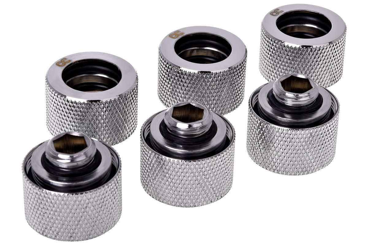 Złączka prosta Alphacool HT 16mm HardTube G1/4 - Chrome (6 szt.)