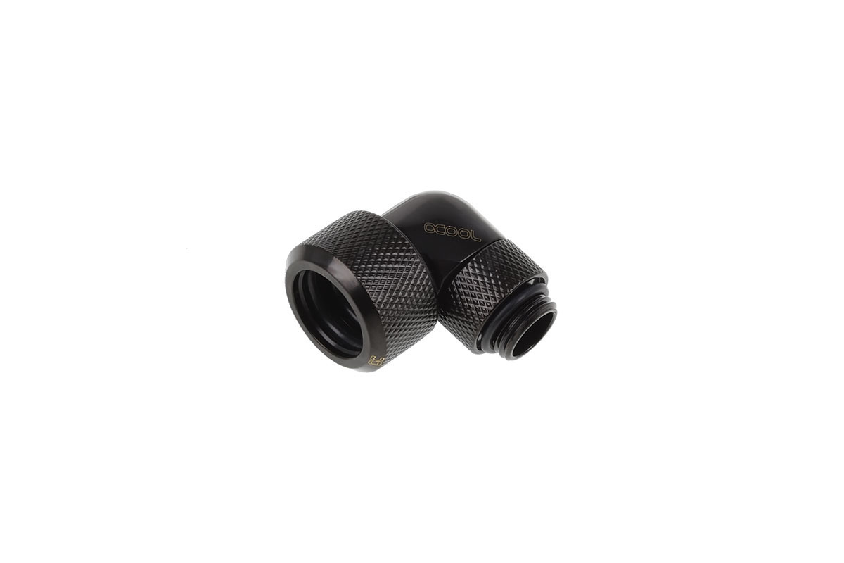 Złączka obrotowa 90° Alphacool Eiszapfen 16mm HardTube G1/4 - Deep Black