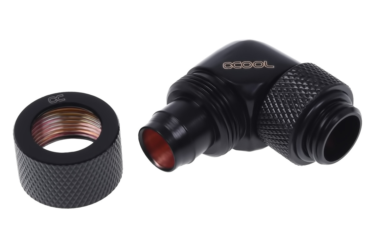 Złączka 90° obrotowa Alphacool HF 13/10 G1/4 - Deep Black