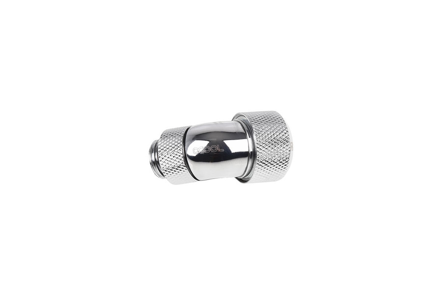 Zdjęcie produktu: Alphacool Eiszapfen 16mm HardTube compression fitting 45° rotatable G1/4 - knurled - chrome Zdjęcie produktu: Alphacool Eiszapfen 16mm HardTube compression fitting 45° rotatable G1/4 - knurled - chrome