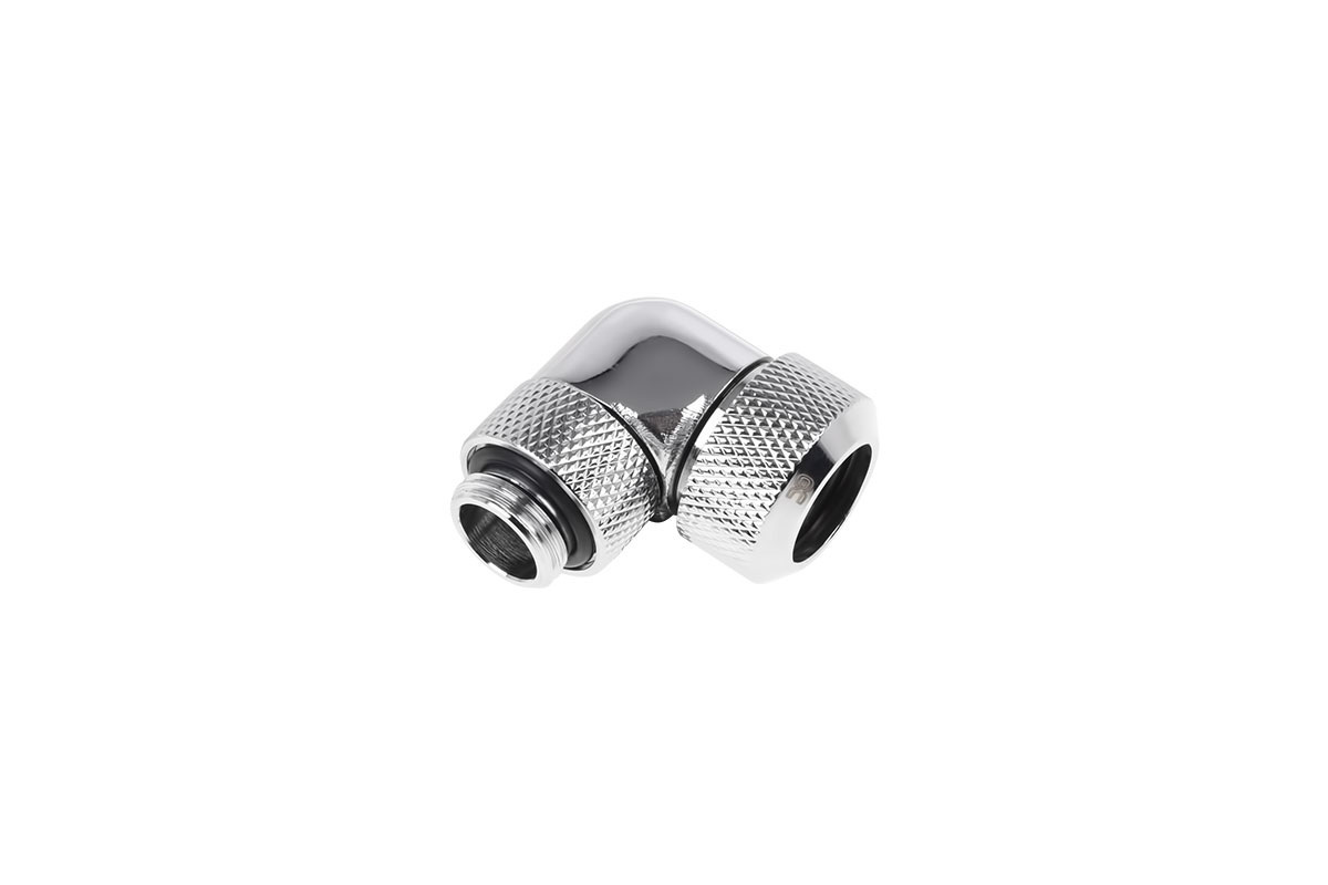 Alphacool Eiszapfen 13mm HardTube compression fitting 90° rotatable G1/4 - knurled - chrome