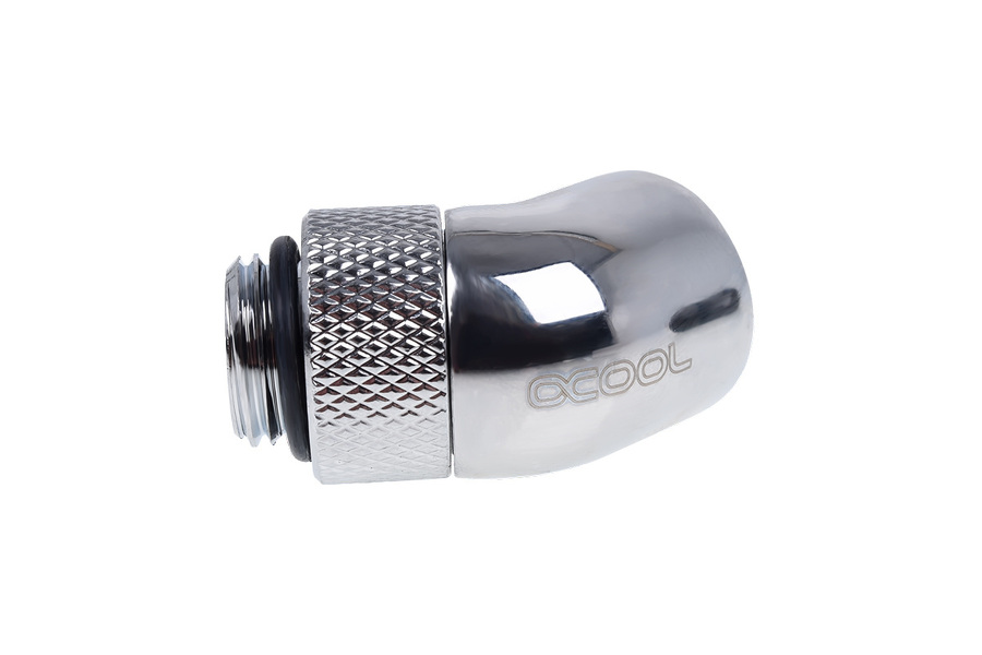 Zdjęcie produktu: Alphacool Eiszapfen angled adaptor 45° rotatable G1/4 outer thread to G1/4 inner thread - chrome Zdjęcie produktu: Alphacool Eiszapfen angled adaptor 45° rotatable G1/4 outer thread to G1/4 inner thread - chrome