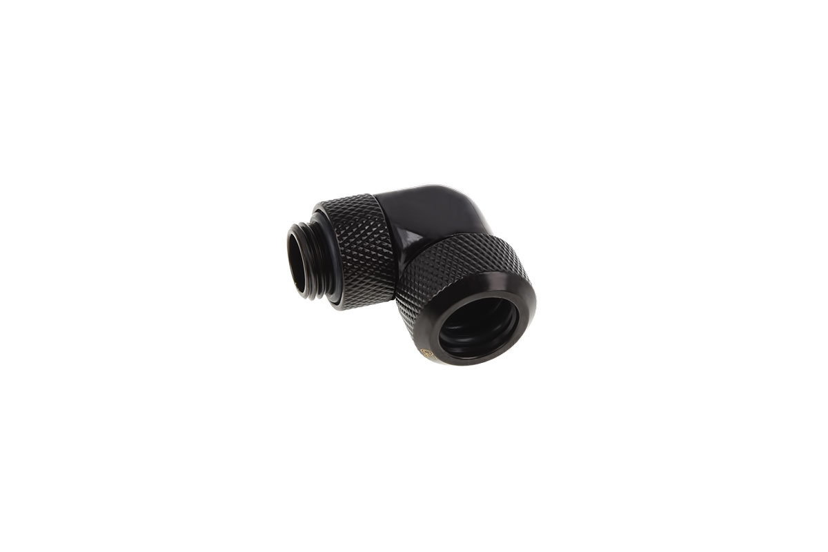 Alphacool Eiszapfen 13mm HardTube compression fitting 90° rotatable G1/4 - knurled - deep black Alphacool Eiszapfen 13mm HardTube compression fitting 90° rotatable G1/4 - knurled - deep black