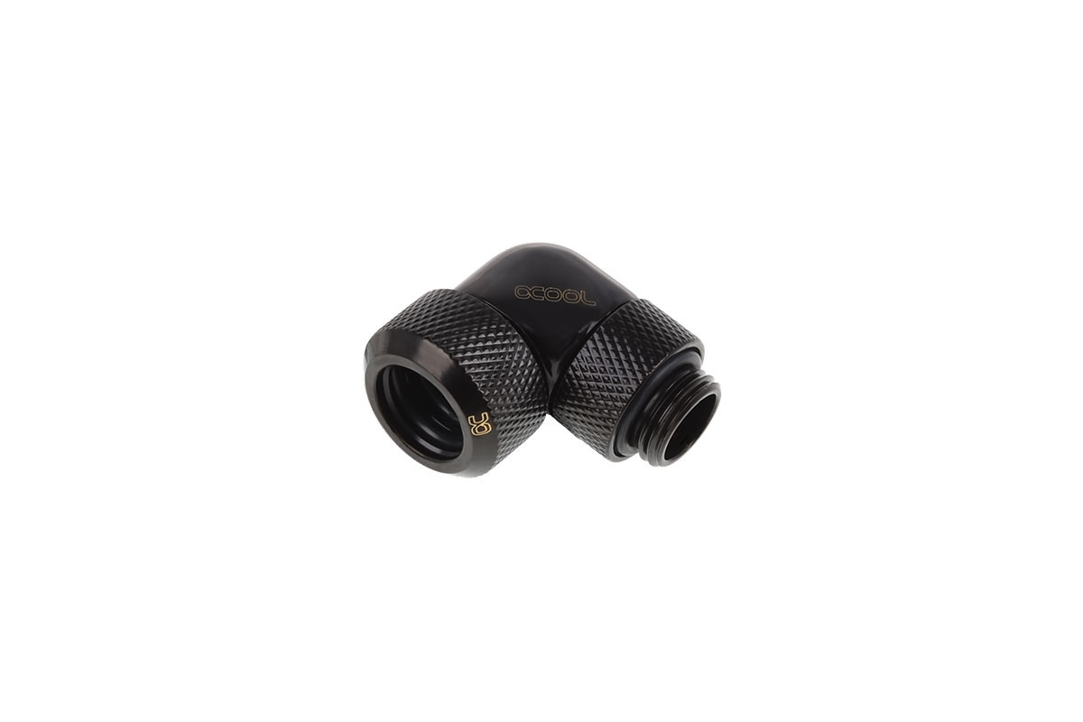 Alphacool Eiszapfen 13mm HardTube compression fitting 90° rotatable G1/4 - knurled - deep black Alphacool Eiszapfen 13mm HardTube compression fitting 90° rotatable G1/4 - knurled - deep black