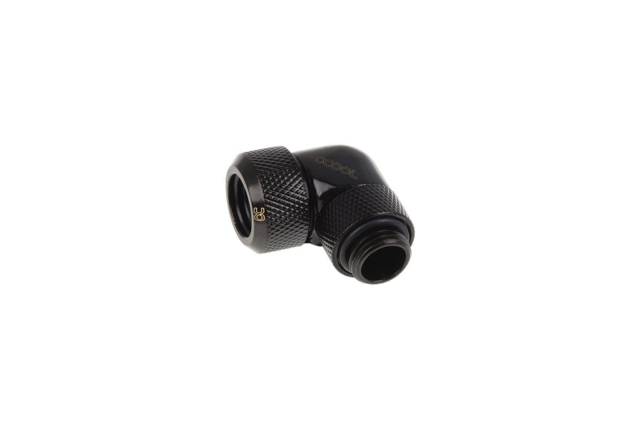 Zdjęcie produktu: Alphacool Eiszapfen 13mm HardTube compression fitting 90° rotatable G1/4 - knurled - deep black Zdjęcie produktu: Alphacool Eiszapfen 13mm HardTube compression fitting 90° rotatable G1/4 - knurled - deep black