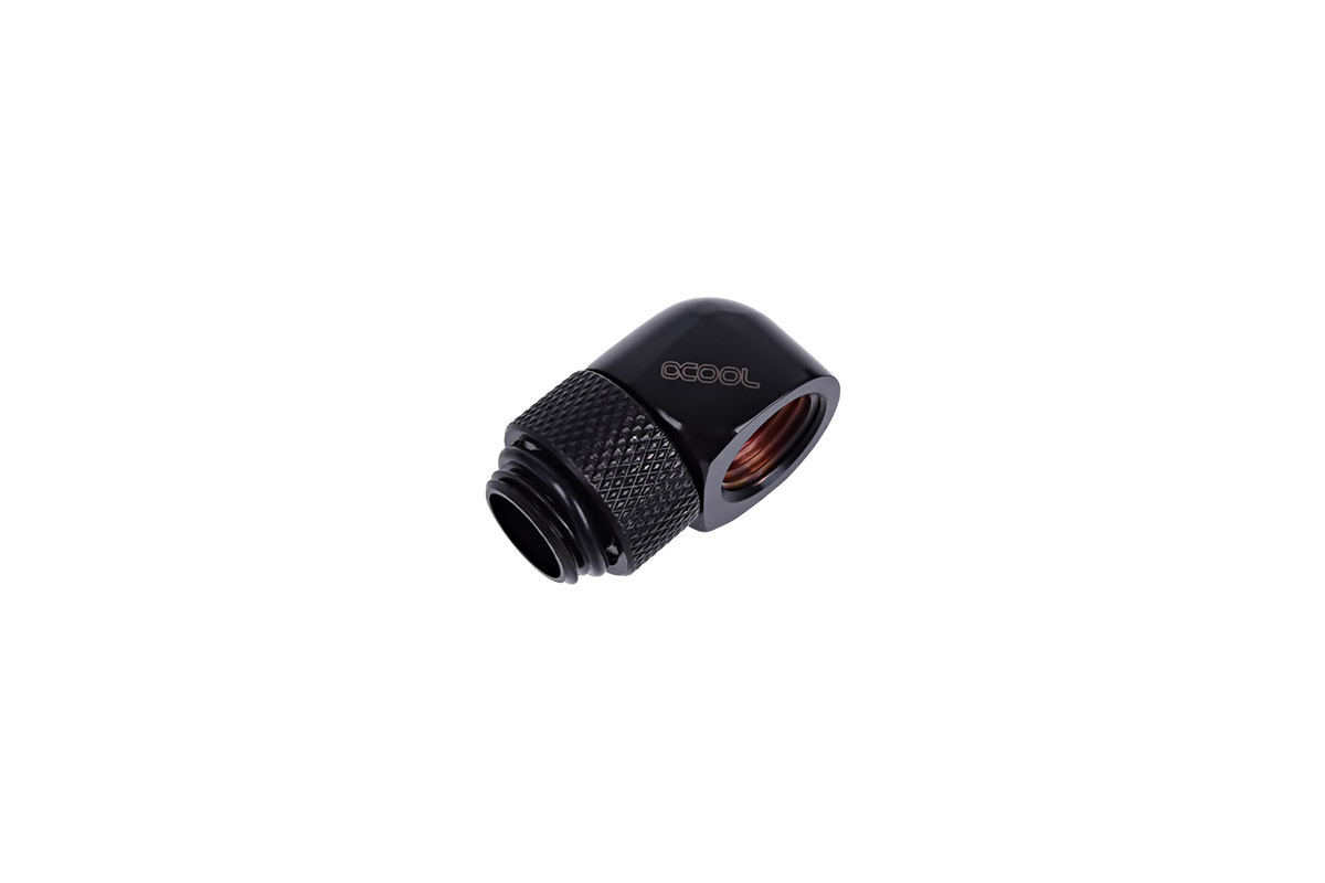 Adapter kątowy obrotowy 90° Alphacool Eiszapfen G1/4 GZ na G1/4 GW - Deep Black