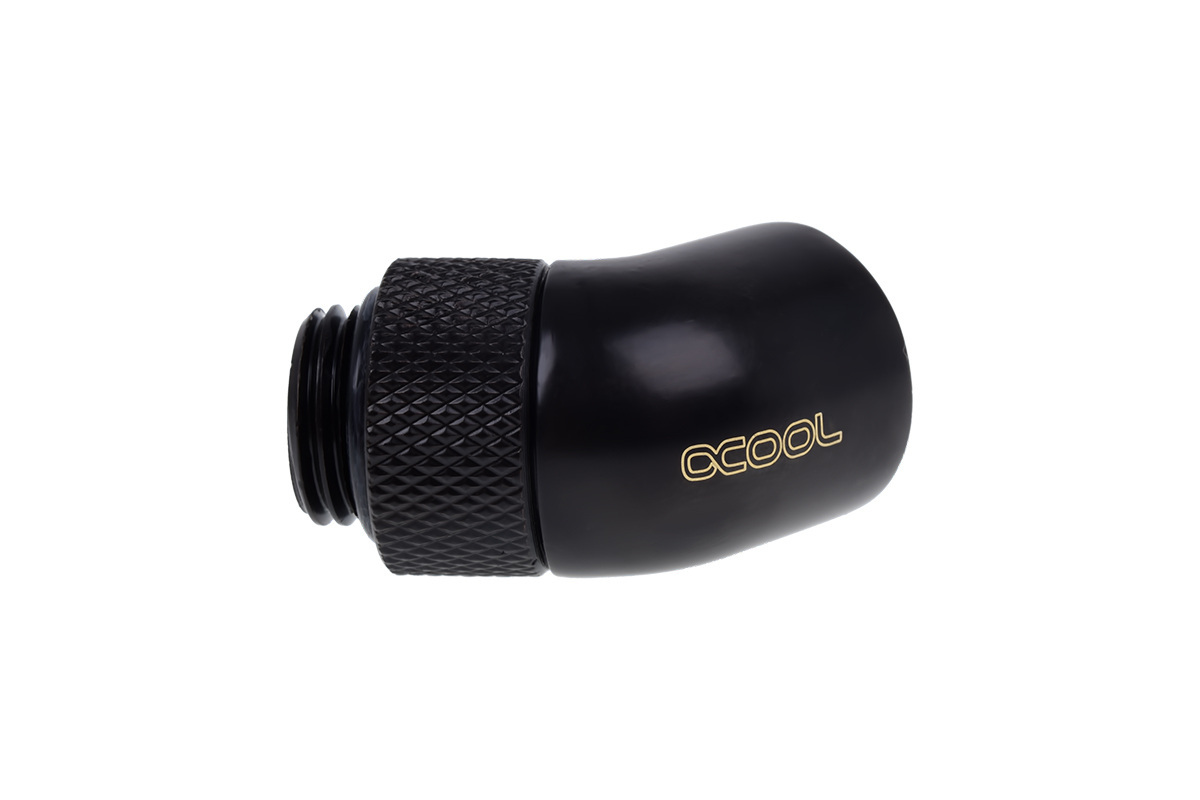 Adapter kątowy obrotowy 45° Alphacool Eiszapfen G1/4 GZ na G1/4 GW - Deep Black