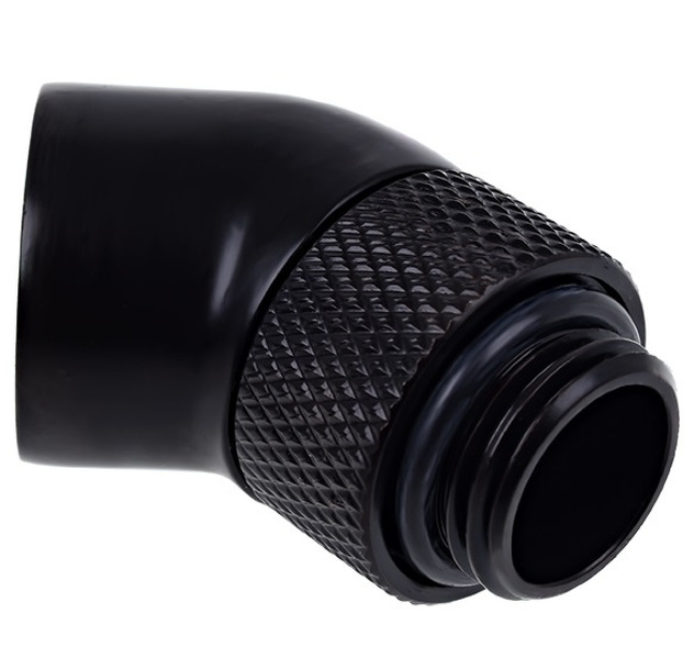 Zdjęcie produktu: Adapter kątowy obrotowy 45° Alphacool Eiszapfen G1/4 GZ na G1/4 GW - Deep Black