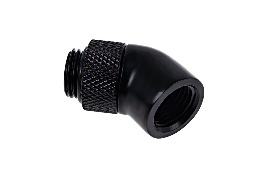 Zdjęcie produktu: Adapter kątowy obrotowy 45° Alphacool Eiszapfen G1/4 GZ na G1/4 GW - Deep Black