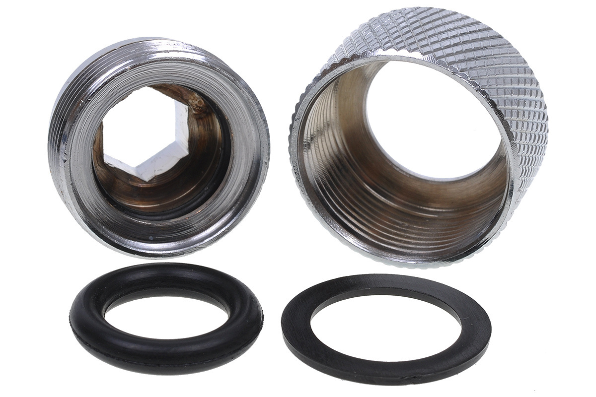 Alphacool HT 13mm HardTube compression fitting G1/4 - knurled - chrome