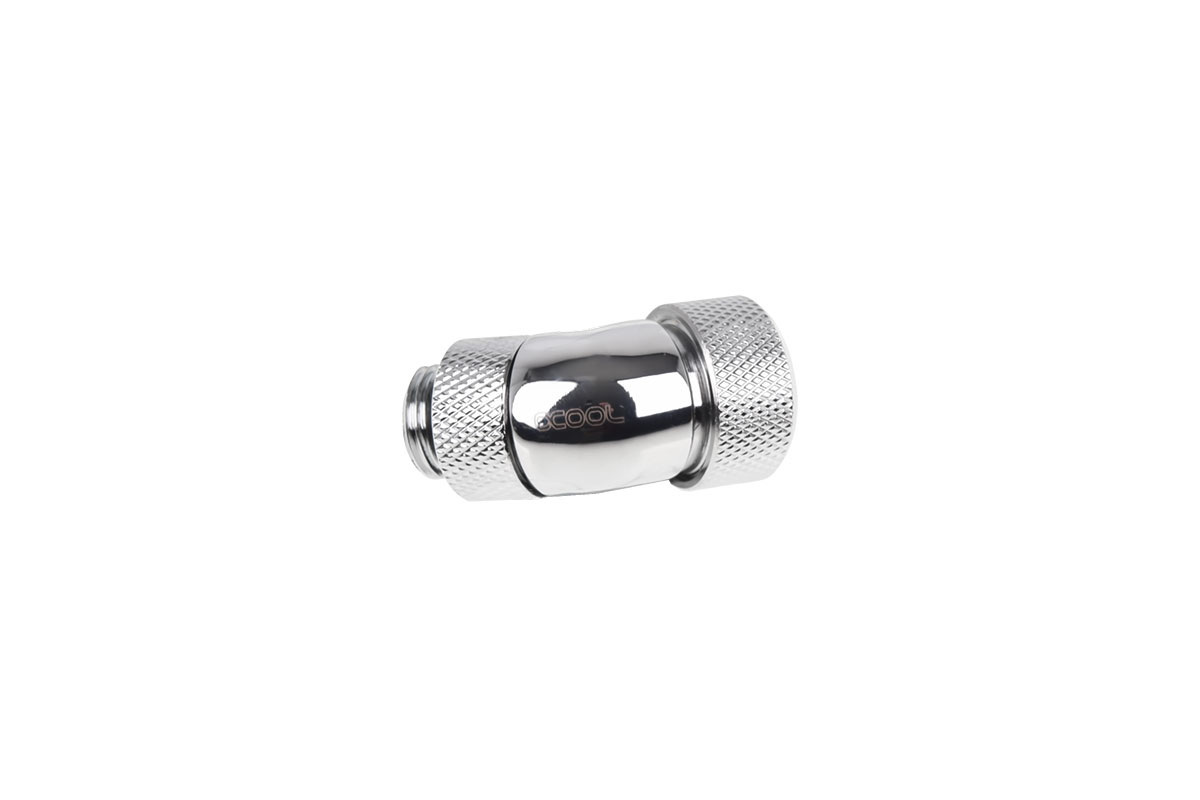 Alphacool Eiszapfen 13mm HardTube compression fitting 45° rotatable G1/4 - knurled - chrome Alphacool Eiszapfen 13mm HardTube compression fitting 45° rotatable G1/4 - knurled - chrome