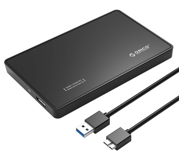 Miniatura produktu: Obudowa zewnętrzna na dysk 2,5" HDD/SSD ORICO, SATA III, USB-A 3.1 metal czarna (2588US3-V1-BK-BP)