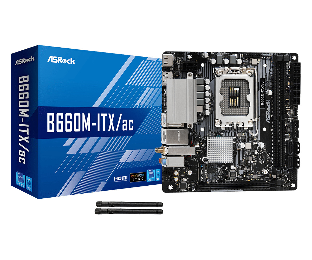 Płyta główna ASRock B660M-ITX/ac DDR4 LGA1700 Płyta główna ASRock B660M-ITX/ac DDR4 LGA1700