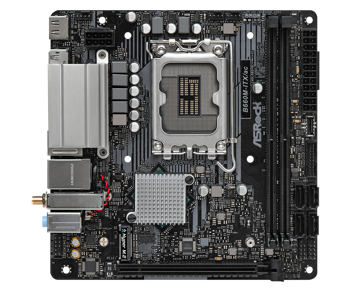 Płyta główna ASRock B660M-ITX/ac DDR4 LGA1700 Płyta główna ASRock B660M-ITX/ac DDR4 LGA1700