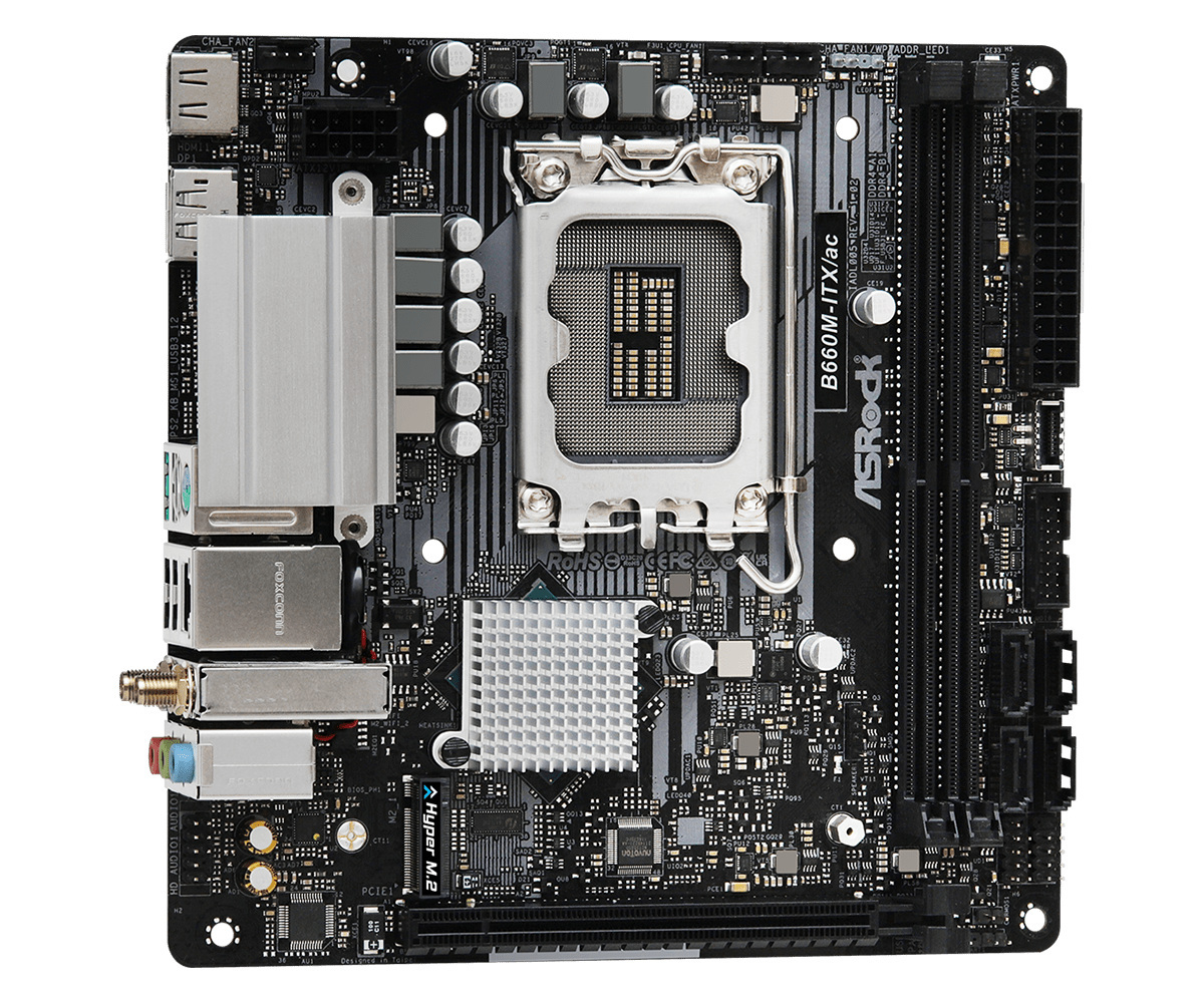 Płyta główna ASRock B660M-ITX/ac DDR4 LGA1700 Płyta główna ASRock B660M-ITX/ac DDR4 LGA1700