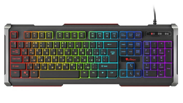 Klawiatura Genesis Rhod 400 RGB układ ukraiński, podświetlana dla graczy, NKG-1059