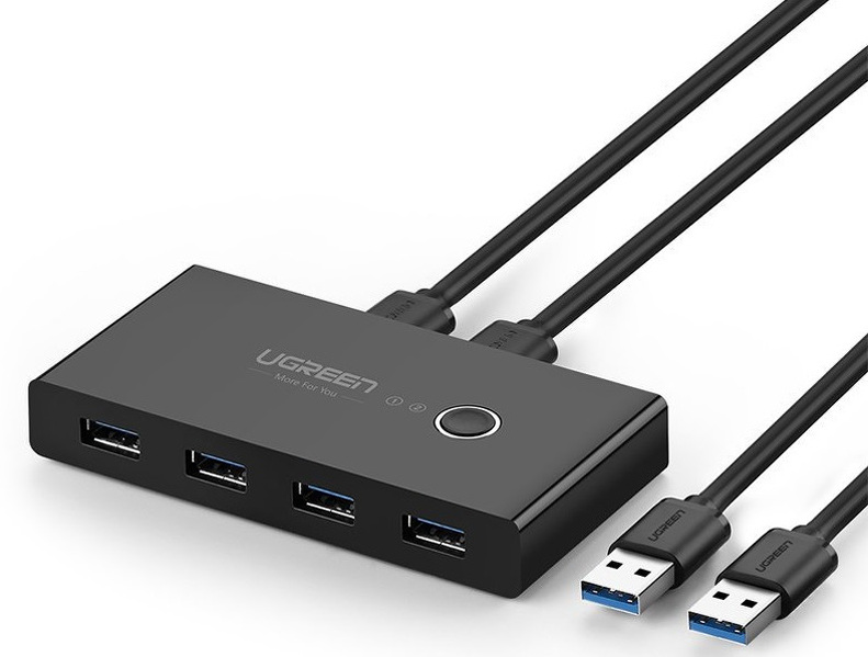Zdjęcie produktu: Switch przełącznik KVM USB 2x4 UGREEN USB 3.0 - czarny (30768)