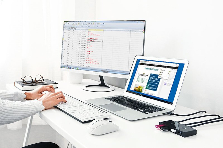 Zdjęcie produktu: Switch przełącznik KVM USB 2x4 UGREEN USB 3.0 - czarny (30768)