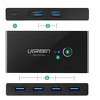 Miniatura zdjęcia: Switch przełącznik KVM USB 2x4 UGREEN USB 3.0 - czarny (30768)