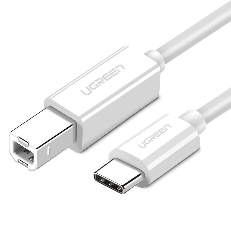 Ugreen US241 Kabel do drukarki USB 2.0 TYP-C - BM 1M - biały (40560)