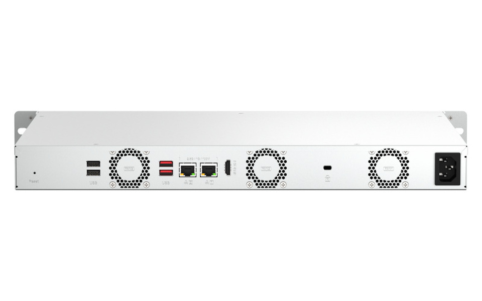 Zdjęcie produktu: Serwer plików QNAP TS-464eU-4G 4-Bay, rozbudowany do 8G, Intel Celeron N5105/N5095 4-core 2,9 GHz, 8GB DDR4, 2x2,5GbE LAN, USB 3.2x2, USB 2.0x2, 1xHDMI v1.4b, 2 x M.2 2280 NVMe