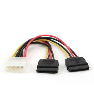 Miniatura produktu: Przejściówka Molex 4-pin na 2x SATA