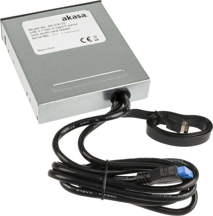 Akasa AK-ICR-33 wewnętrzny czytnik kart 3.5", USB 3.1 Typ-C, czarny