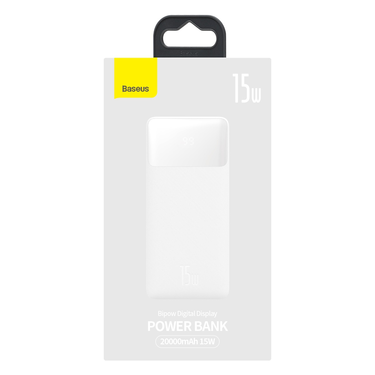 Powerbank Baseus Bipow 20000mAh, 2xUSB, USB TYP-C, 15W - biały (PPDML-J02)