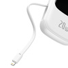 Miniatura zdjęcia: Powerbank Baseus Qpow z kablem Lightning, 20000mAh, IP, USB, USB TYP-C, 20W - biały (PPQD-H02)