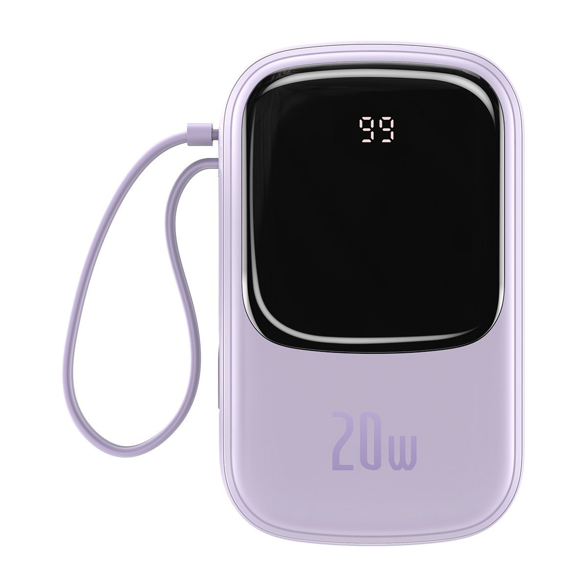Powerbank Baseus Qpow z kablem Lightning, 20000mAh, IP, USB, USB TYP-C, 20W - fioletowy (PPQD-H05)