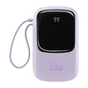 Miniatura zdjęcia: Powerbank Baseus Qpow z kablem Lightning, 20000mAh, IP, USB, USB TYP-C, 20W - fioletowy (PPQD-H05)