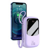 Miniatura zdjęcia: Powerbank Baseus Qpow z kablem Lightning, 20000mAh, IP, USB, USB TYP-C, 20W - fioletowy (PPQD-H05)