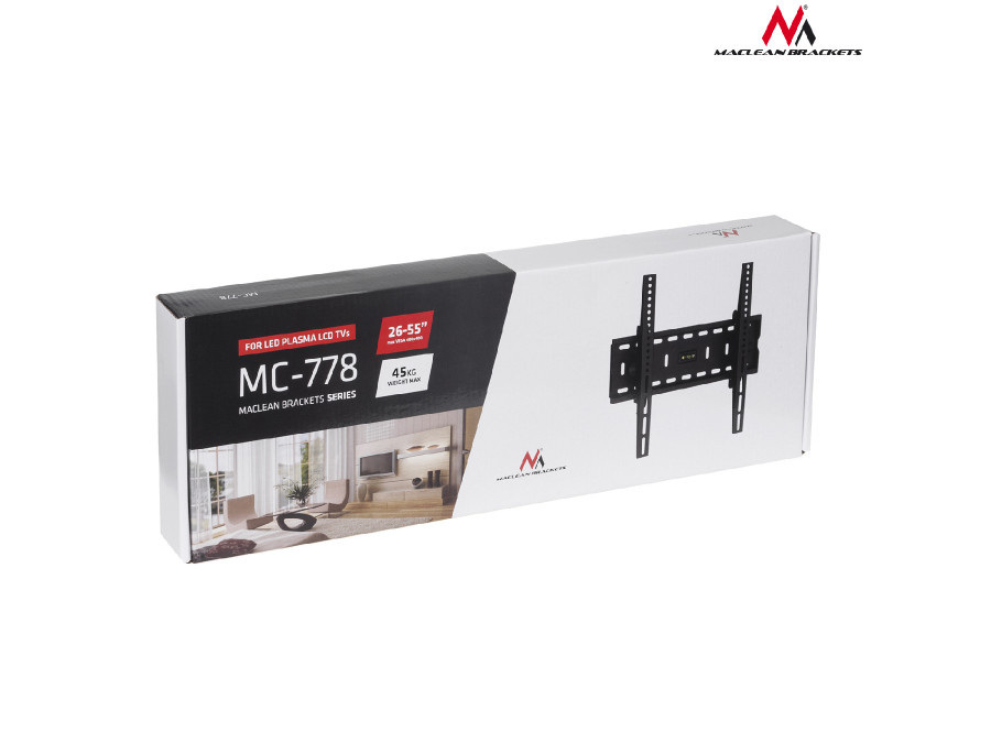 Uchwyt do telewizora Maclean, max. VESA 400x400, 26-55", do 45kg, czarny (MC-778)